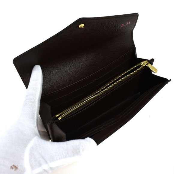 Auth LOUIS VUITTON Portefeuille Sarah Long Bifold Wallet Damier Ebene - Picture 3 of 8